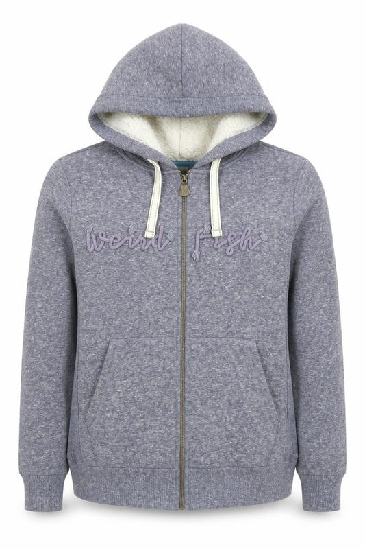 Weird Fish Women's Grey Size 10 Full Zip Hooded Sweatshirt