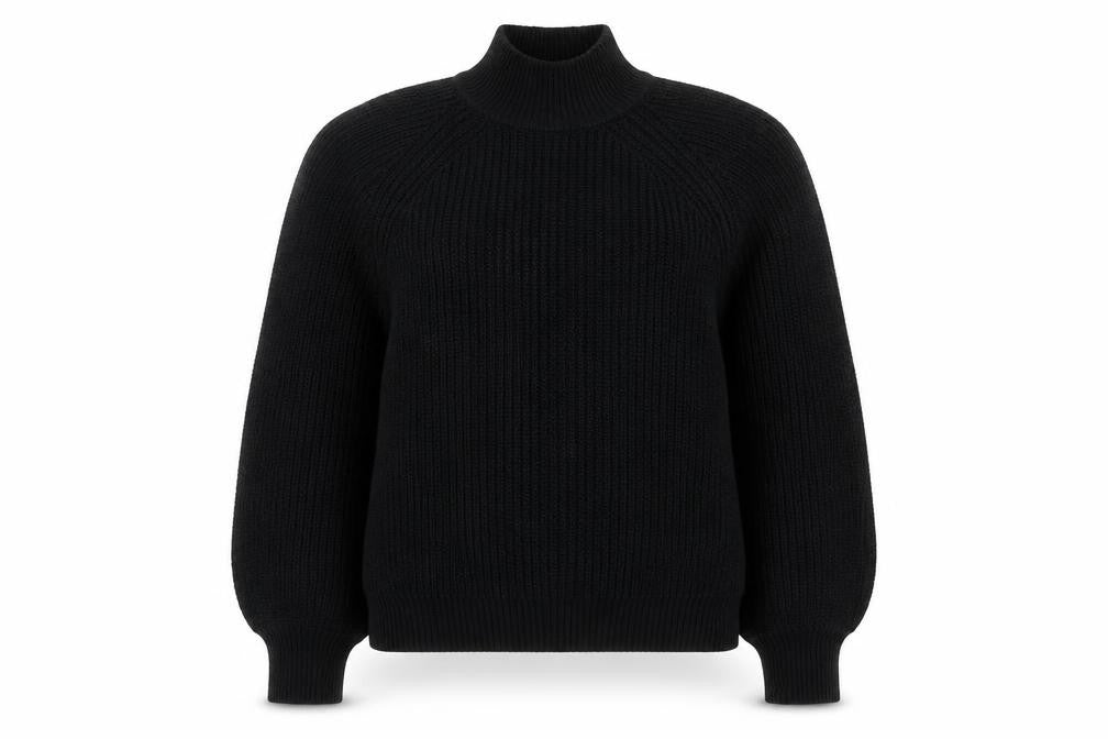 Gap Women’s Black Mock Neck Chunky Knit Wool Blend Jumper XS