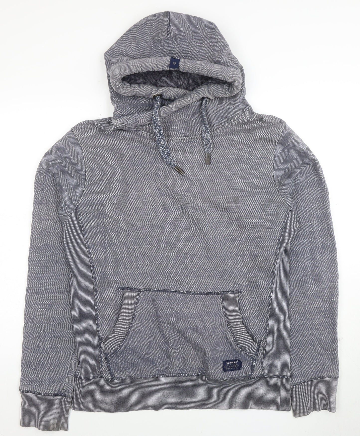 Superdry Men's Blue Pullover Hoodie Size M Knit Cotton Jumper