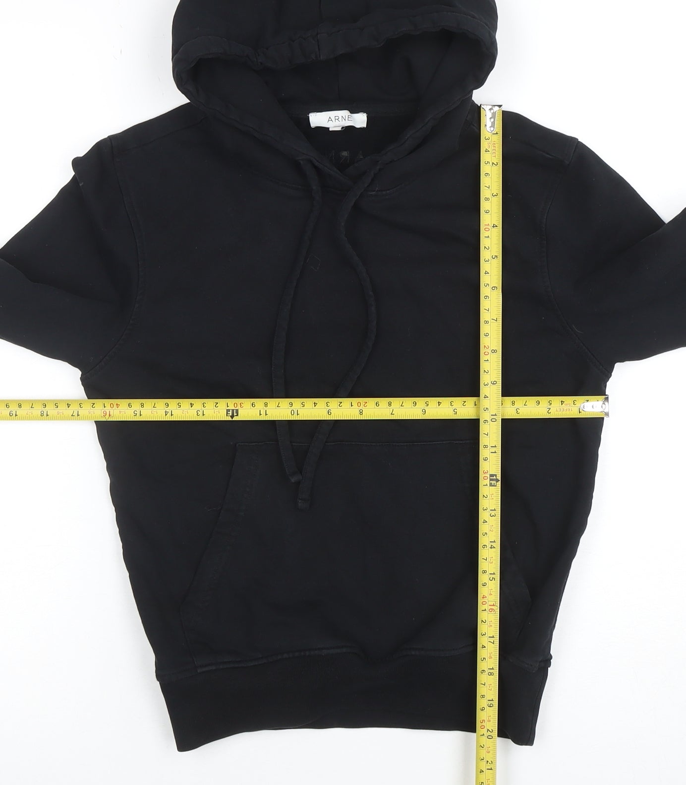 ARNE Boys Black Pullover Hoodie Size 10 Cotton Blend Long Sleeve