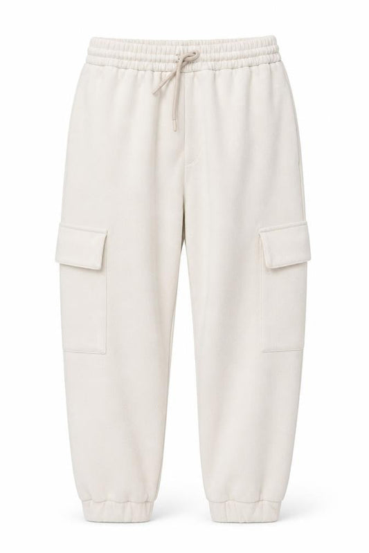 Zara Women’s Beige Cargo Jogger Trousers S Elastic Waist