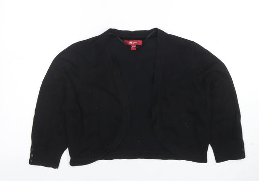 Monsoon Women Black Size 16 Cropped Knit Cardigan