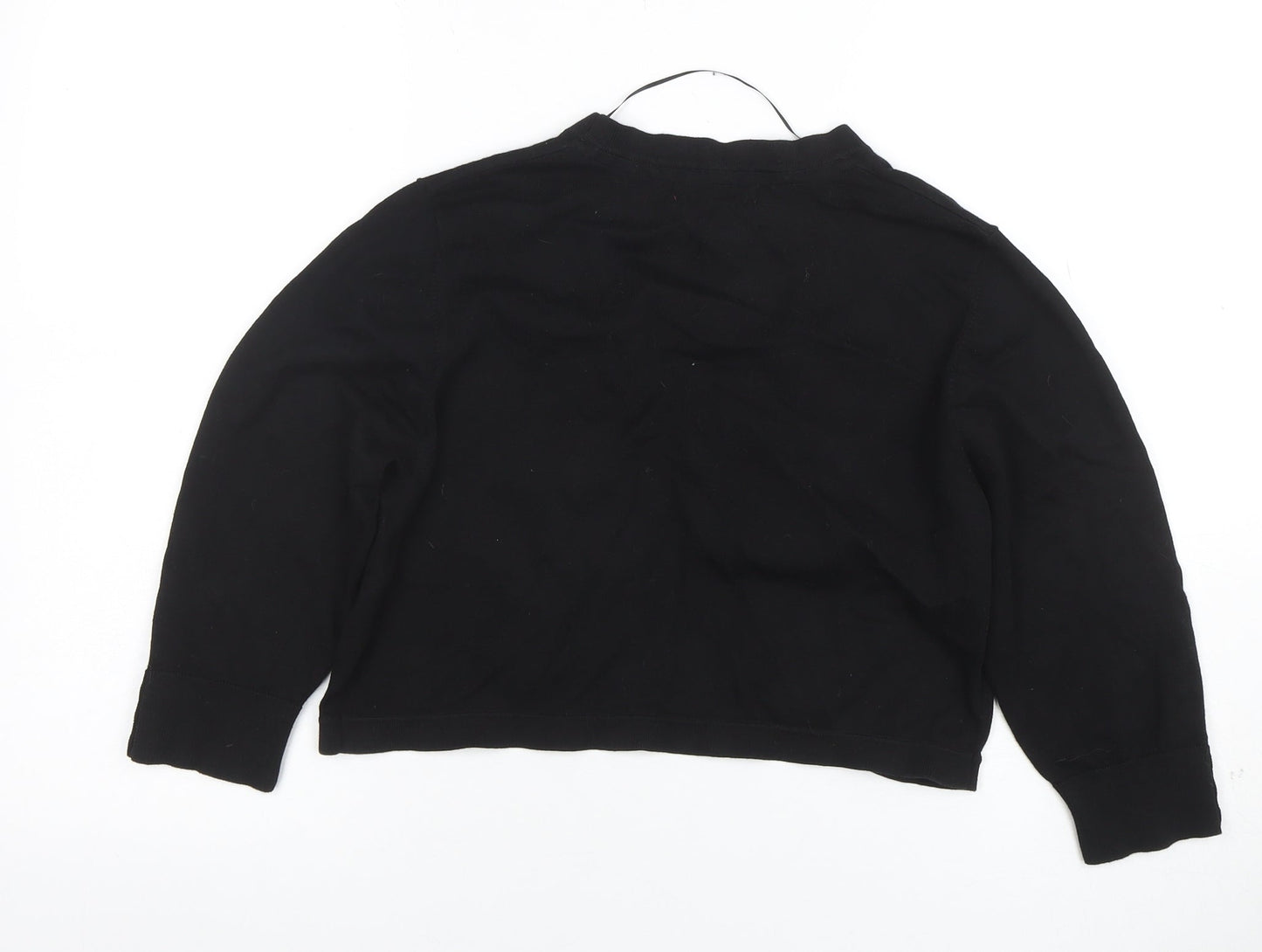 Monsoon Women Black Size 16 Cropped Knit Cardigan