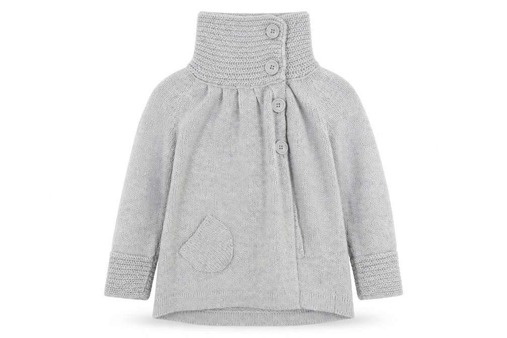 Xhye Womens Grey Acrylic Button Cardigan Jumper Size 10
