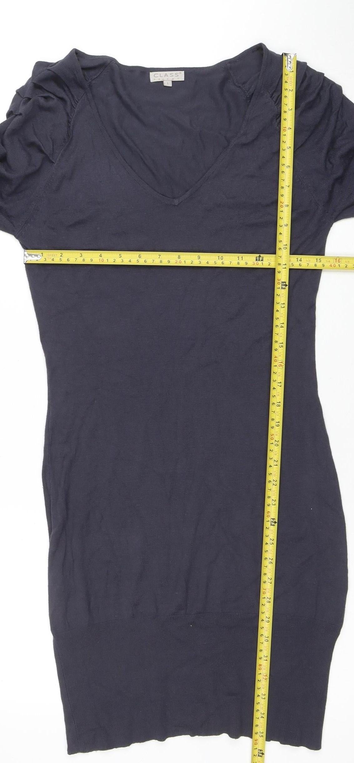 Class Tricot Women Black Viscose Knit Bodycon Dress Size S