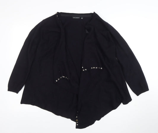 James Lakeland Women Black Studded Open Knit Cardigan Size 18