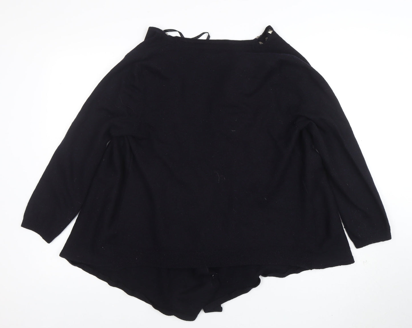 James Lakeland Women Black Studded Open Knit Cardigan Size 18