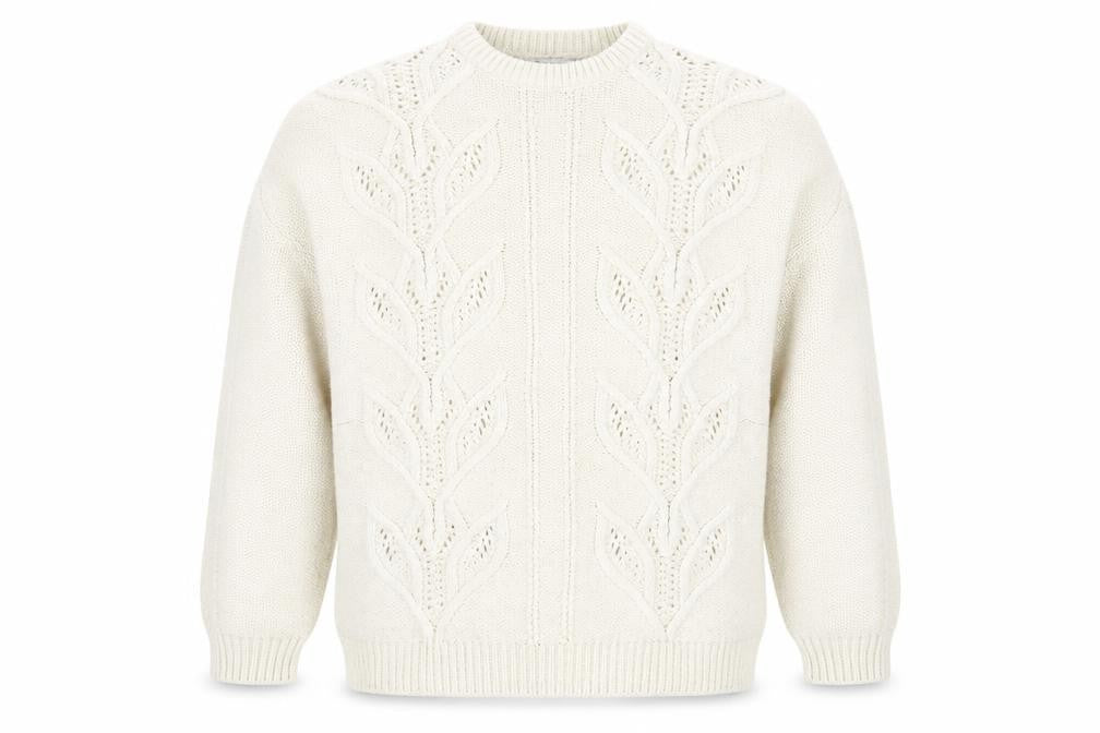 ASOS Men’s Ivory Cable-Knit Crew Neck Pullover Jumper L