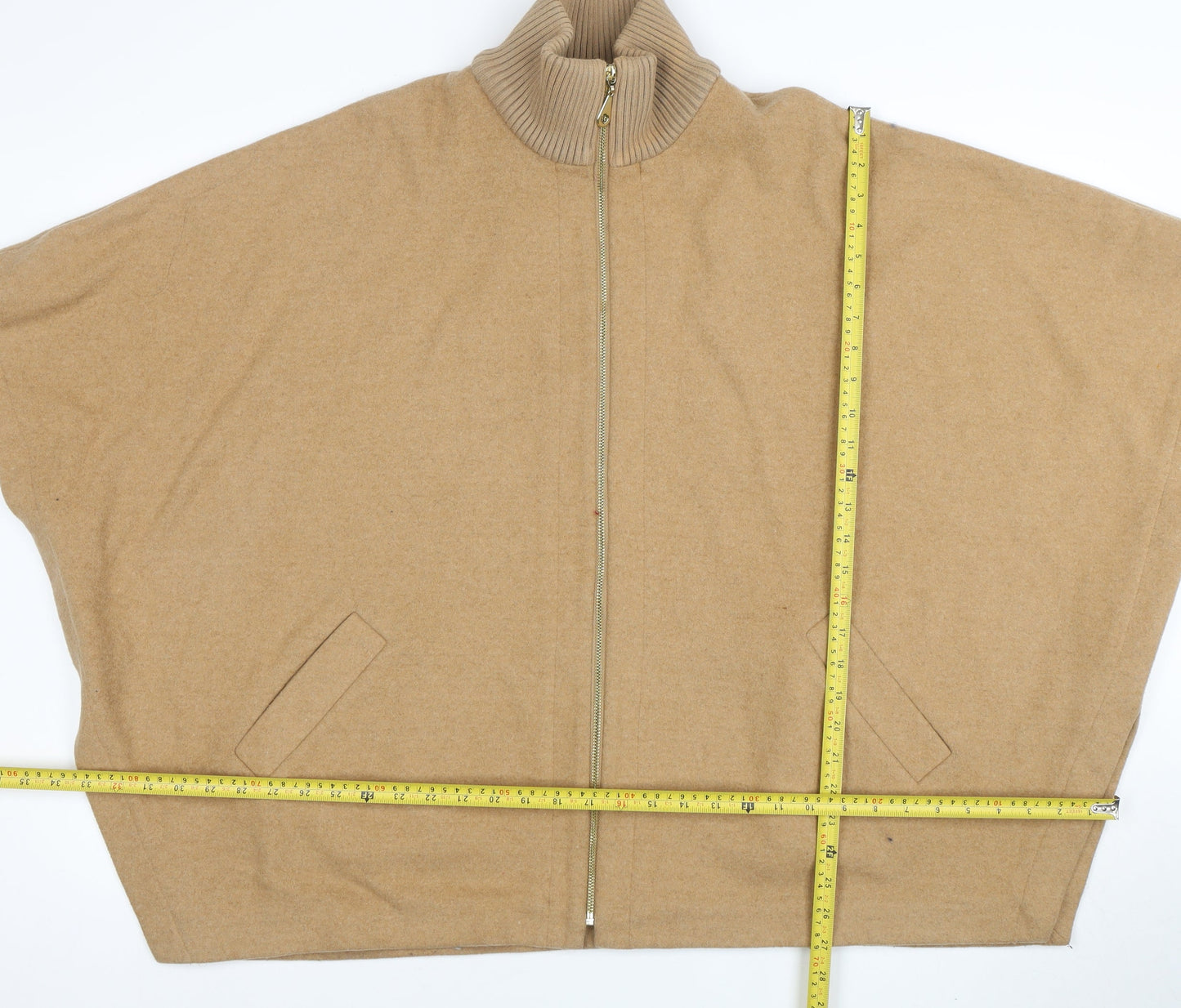 Marks and Spencer Women’s Beige Wool Blend Zip Cape Jacket M