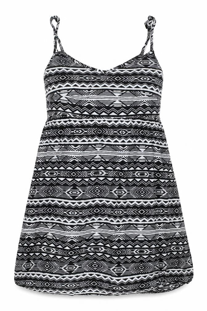 H&M Divided Women’s Black Aztec Print Viscose Camisole Tank Top Size 10