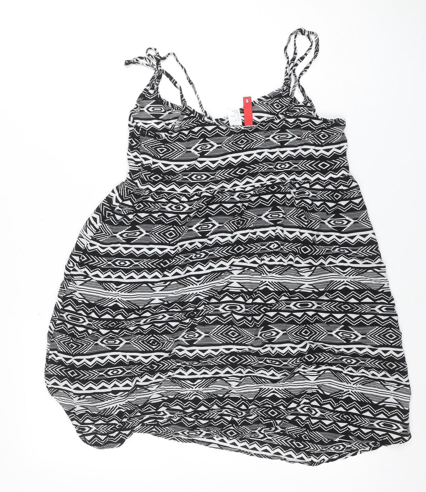 H&M Divided Women’s Black Aztec Print Viscose Camisole Tank Top Size 10