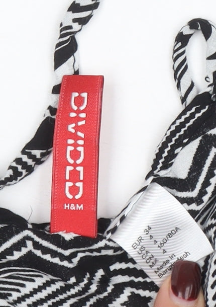 H&M Divided Women’s Black Aztec Print Viscose Camisole Tank Top Size 10