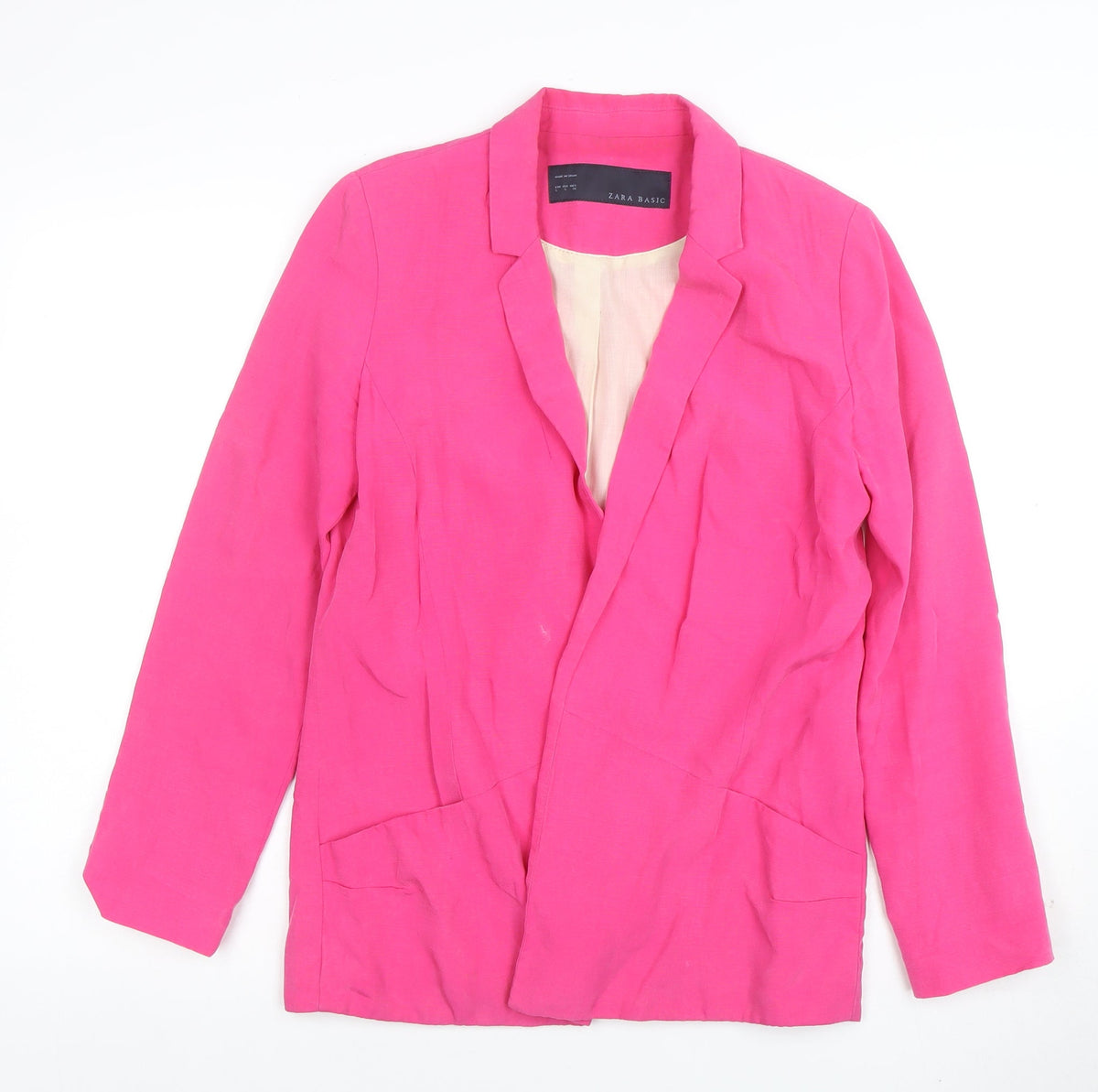 Zara Basic Women Pink Woven Blazer Jacket Size S