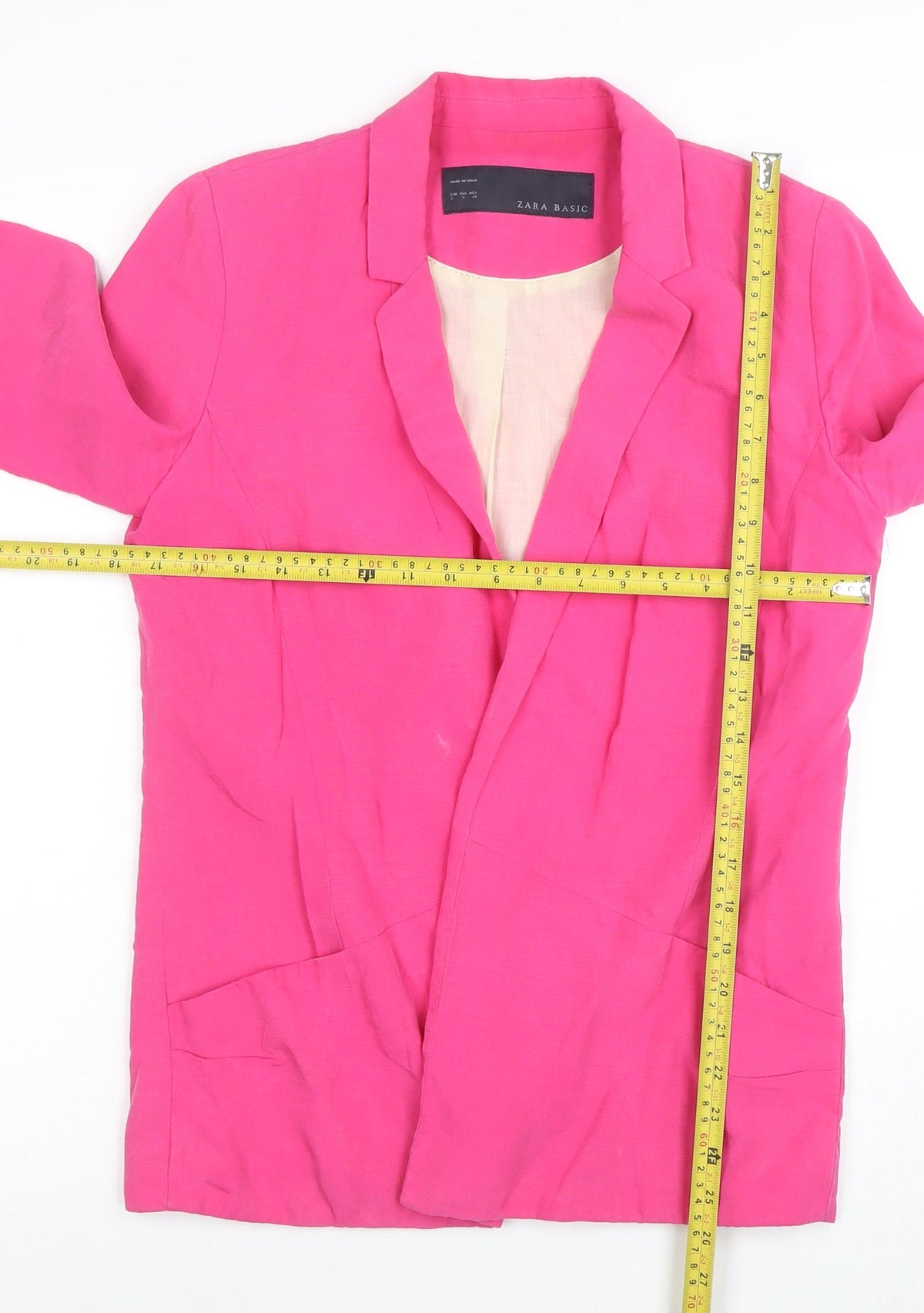 Zara Basic Women Pink Woven Blazer Jacket Size S