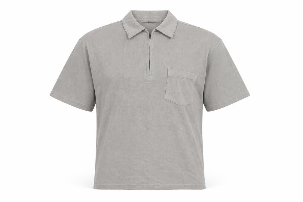 Marks & Spencer Men’s Grey 1/4 Zip Polo Shirt Size S Regular Fit