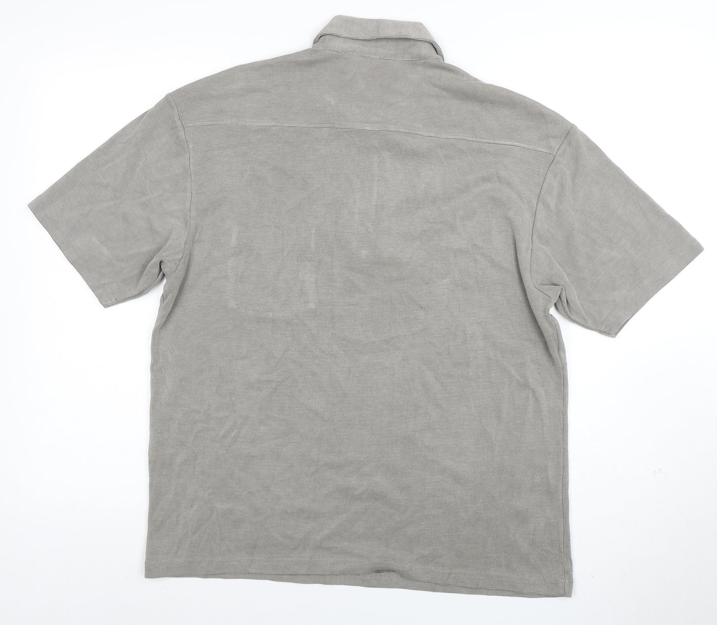 Marks and Spencer Men’s Grey 1/4 Zip Polo Shirt Size S Regular Fit