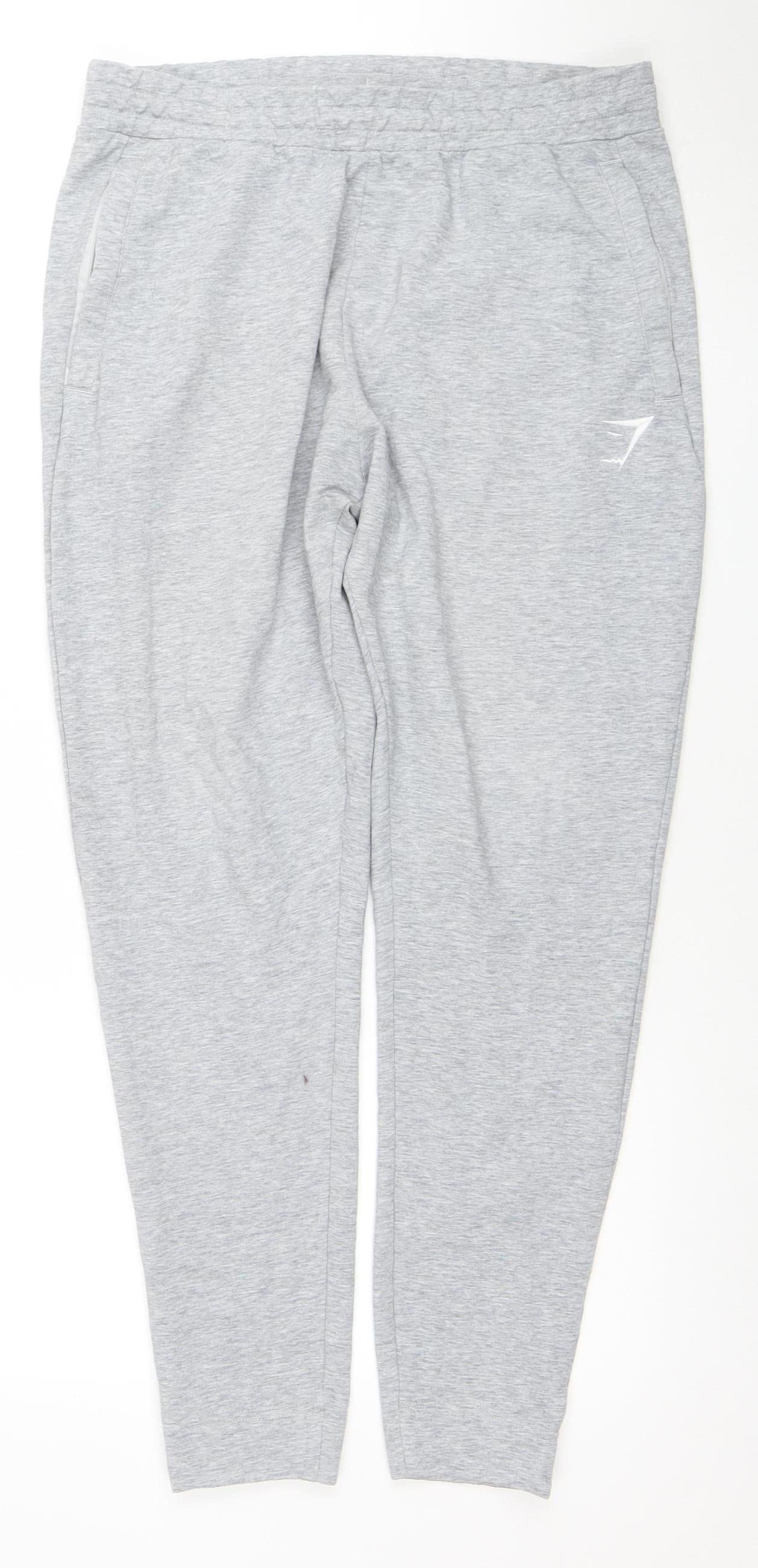 Gymshark Men's Grey Slim Fit Jogger Trousers Size M Elastic Waist