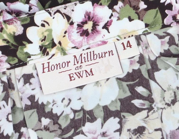 Honor Millburn Women’s Multicoloured Floral Midi A-Line Skirt Size 14