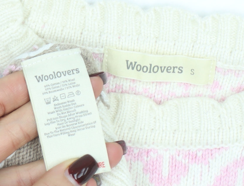Woolovers Womens Multicoloured Fair Isle Wool Cotton Jumper Size S