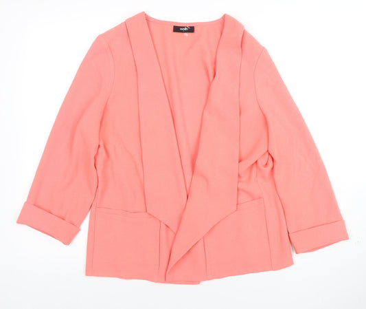 Wallis Women Pink Regular Fit Jersey Open Blazer UK L