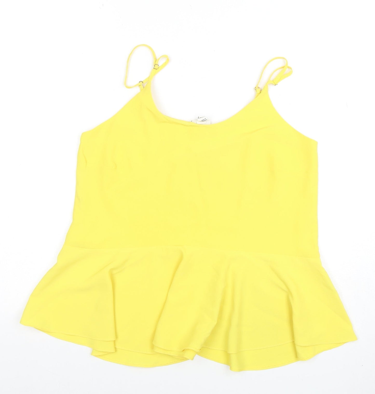 River Island Women’s Yellow Camisole Peplum Tank Top Size 8