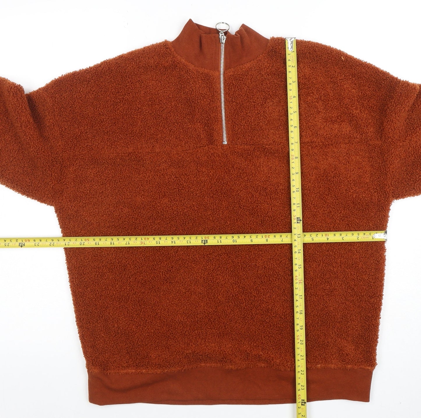 New Look Women's Brown 1/2 Zip Fleece Sweatshirt Size 8