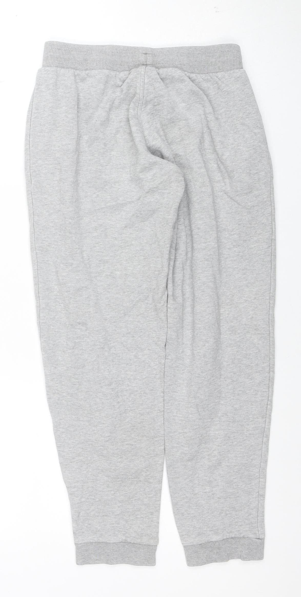 Adidas Boys Grey 11-12 Years Jogger Sweatpants Cotton Blend Tapered Fit