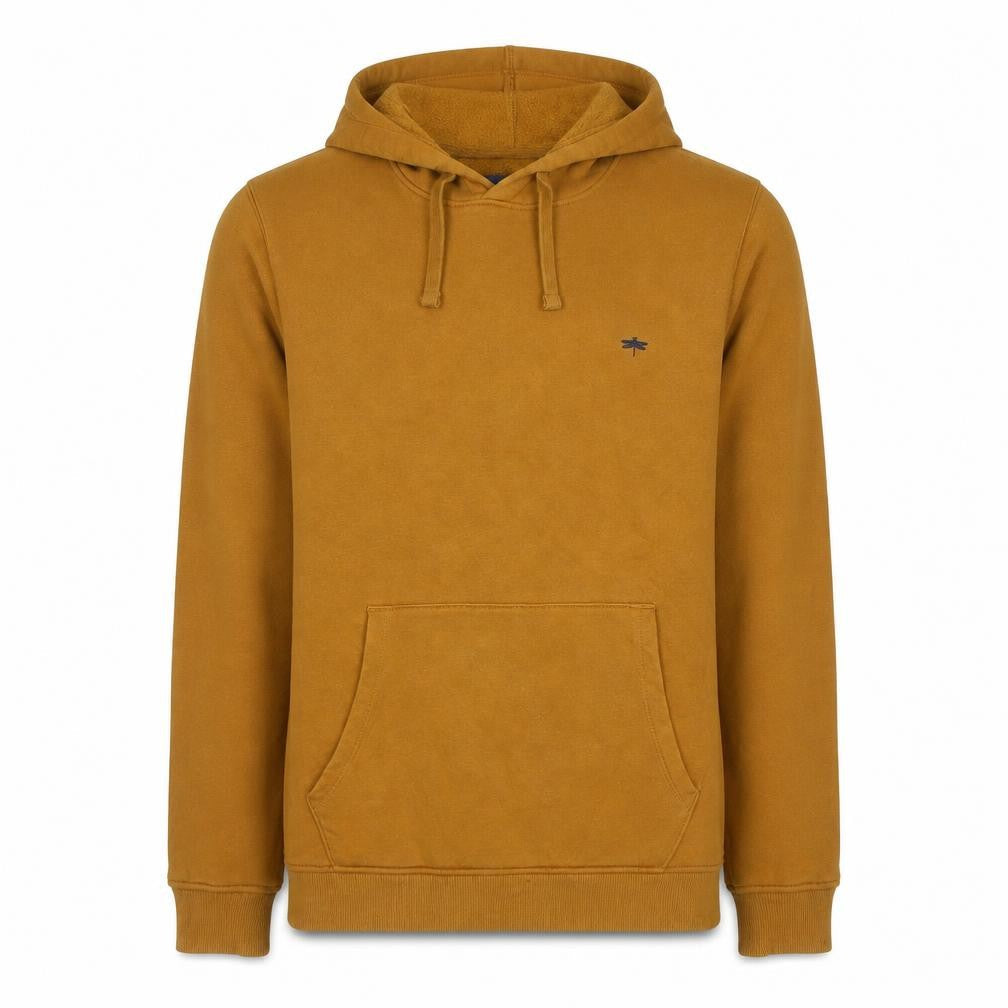 Easy Men's Brown Small Pullover Hoodie Cotton Blend Fleece