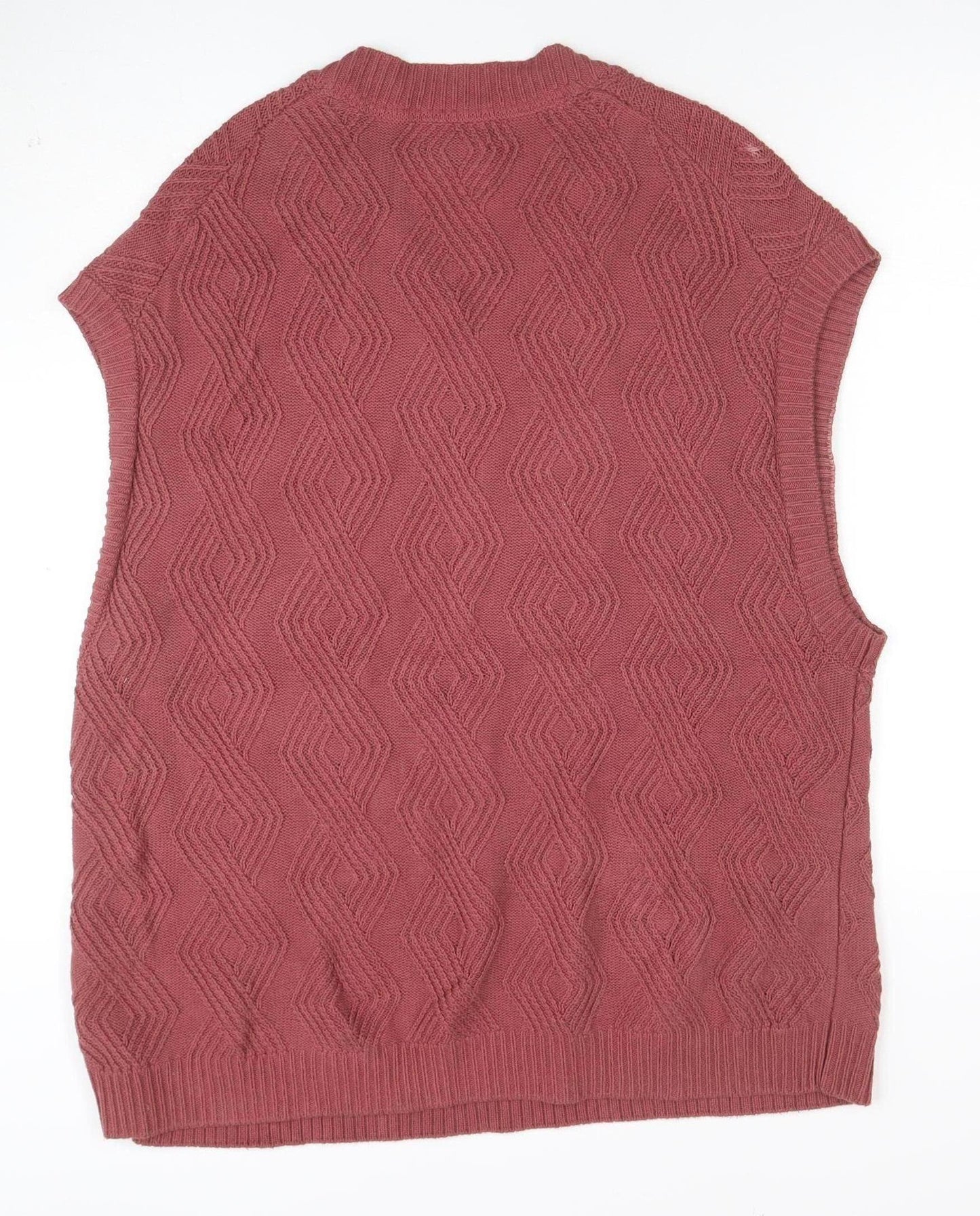 Abercrombie & Fitch Women’s Brown Knit V-Neck Oversized Sleeveless Jumper M