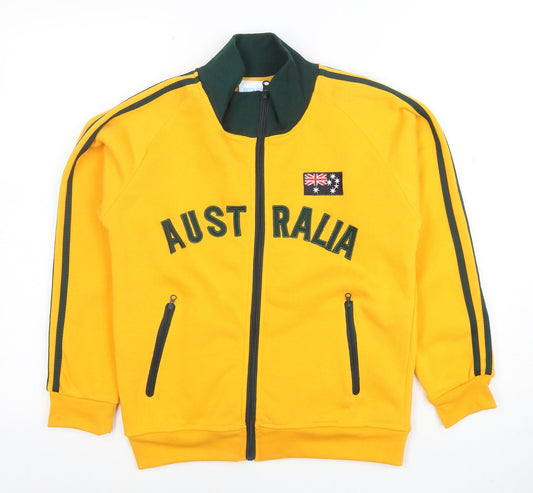 Around Australia Boys Yellow Full Zip Sweatshirt Size 12 Classic Fit