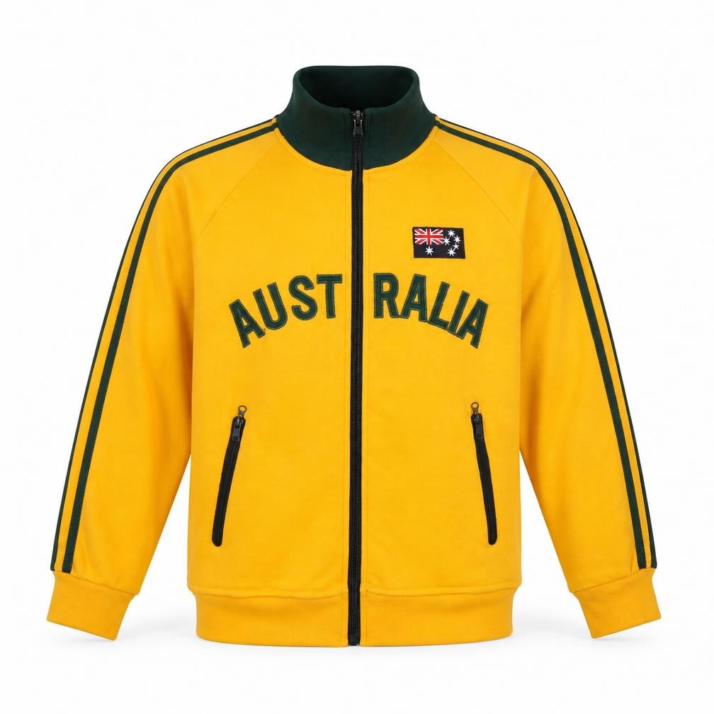 Around Australia Boys Yellow Full Zip Sweatshirt Size 12 Classic Fit