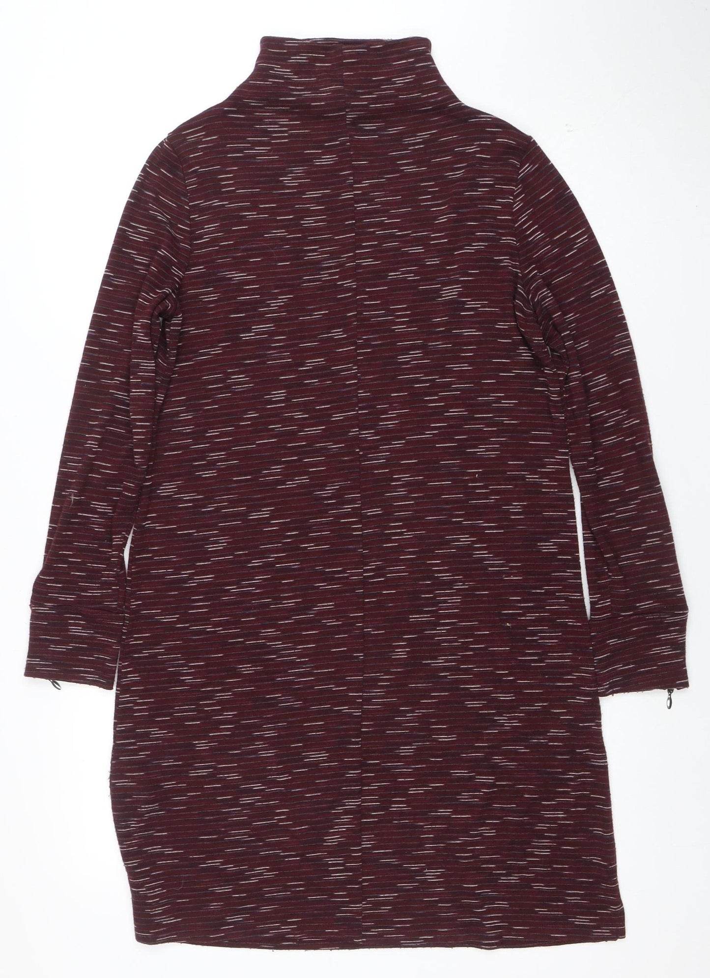 Marks and Spencer Women's Red Striped Roll Neck Bodycon Dress Size 12