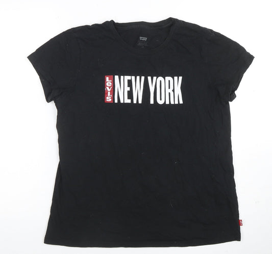 Levi's Womens Black New York Graphic Cotton T-Shirt Size L