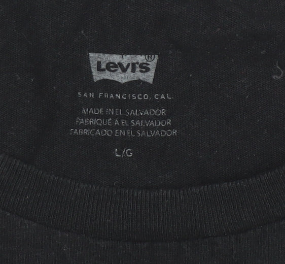 Levi's Womens Black New York Graphic Cotton T-Shirt Size L
