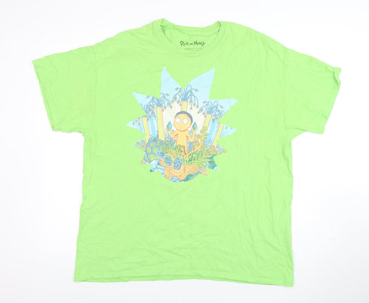 Rick and Morty Lootwear Exclusive Green XL Men's Graphic T-Shirt