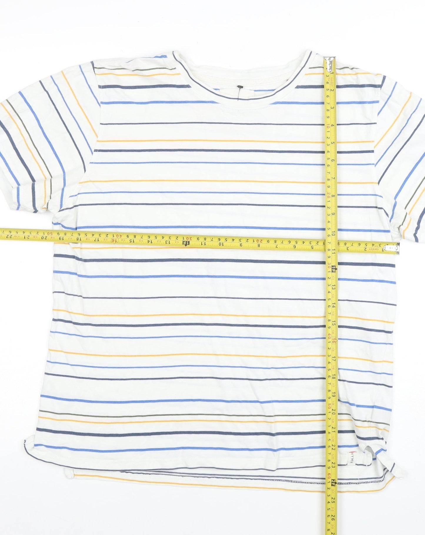 Hymn Unisex Multicoloured Striped Cotton Short Sleeve T-Shirt M