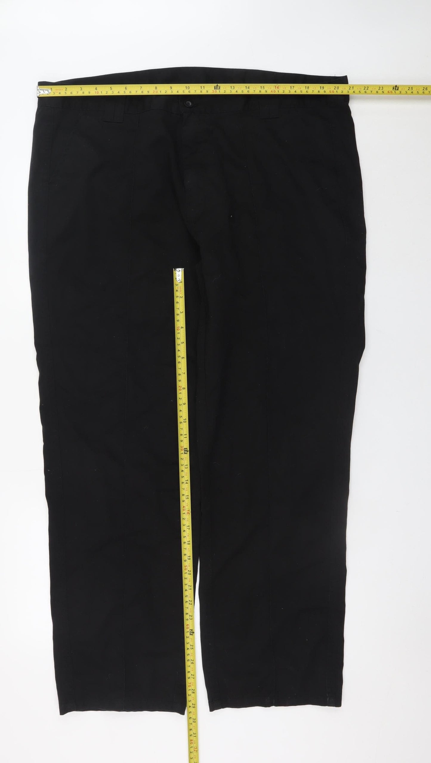 Site King Men's Black Work Trousers Size 42 Regular Fit Polyester Cotton
