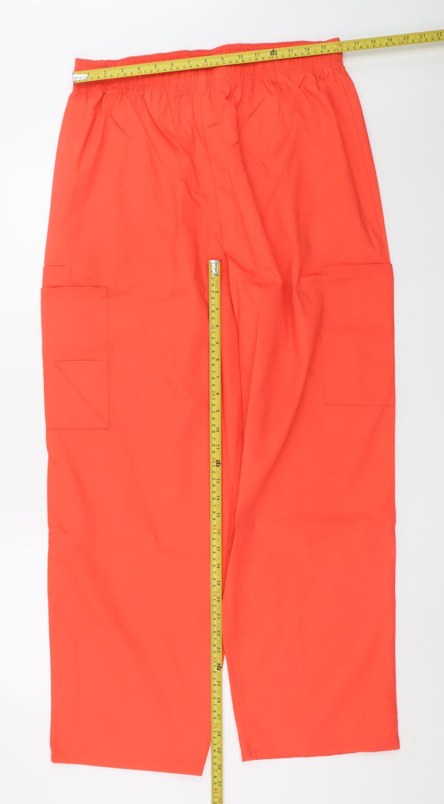 Sivvan Men's Orange Cargo Workwear Trousers XL Regular Fit