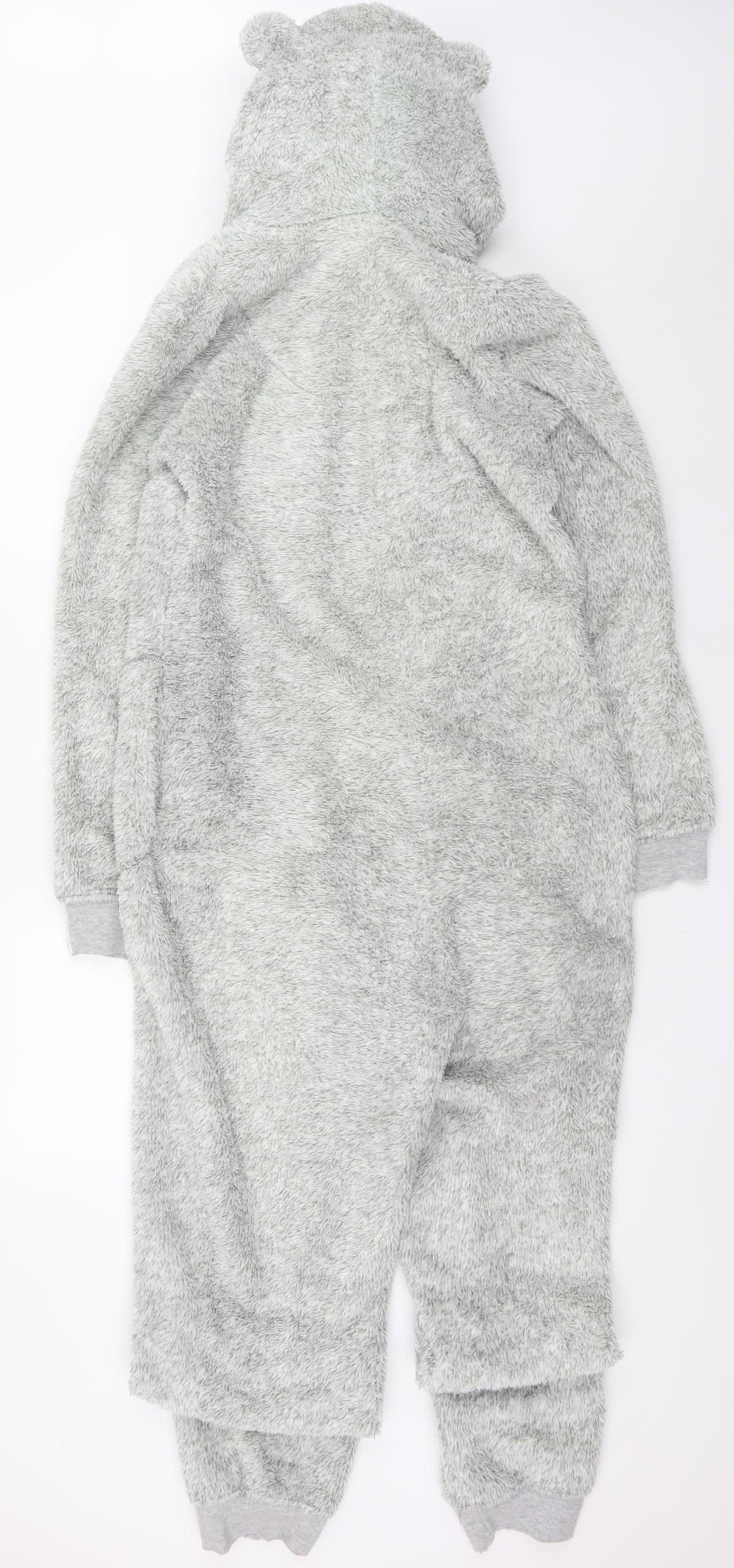 Marks and Spencer Women Grey Fleece Bear Hooded Onesie Size 8