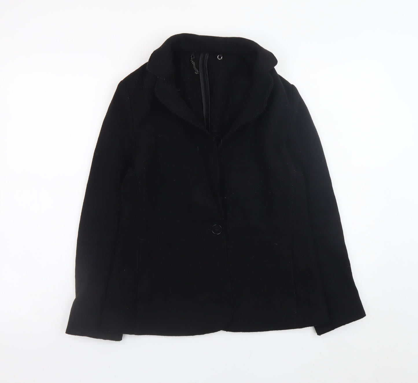 Jigsaw Women's Black Wool Blazer UK 10 Classic Short Jacket