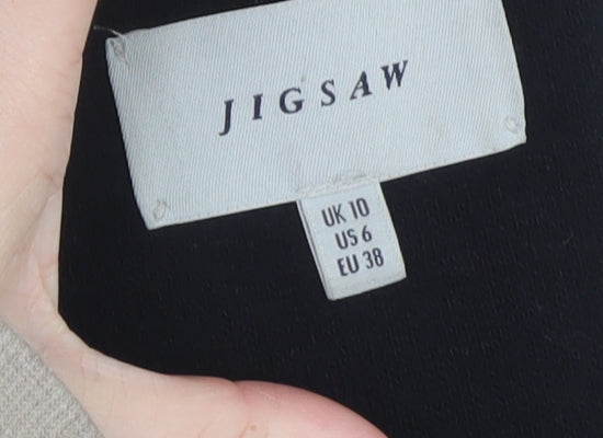 Jigsaw Women's Black Wool Blazer UK 10 Classic Short Jacket
