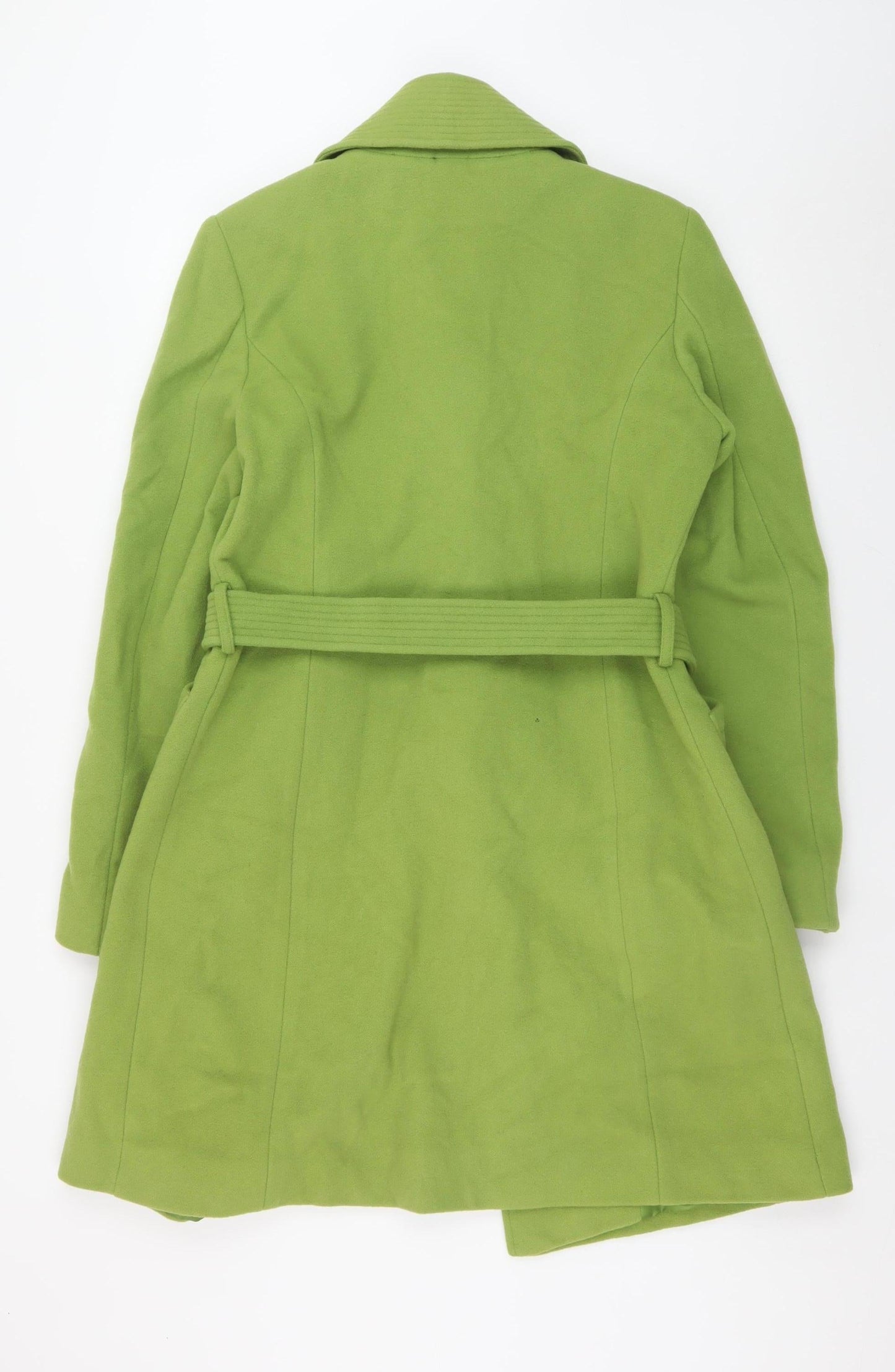 Guess Women's Green Wool Overcoat Belted L Size