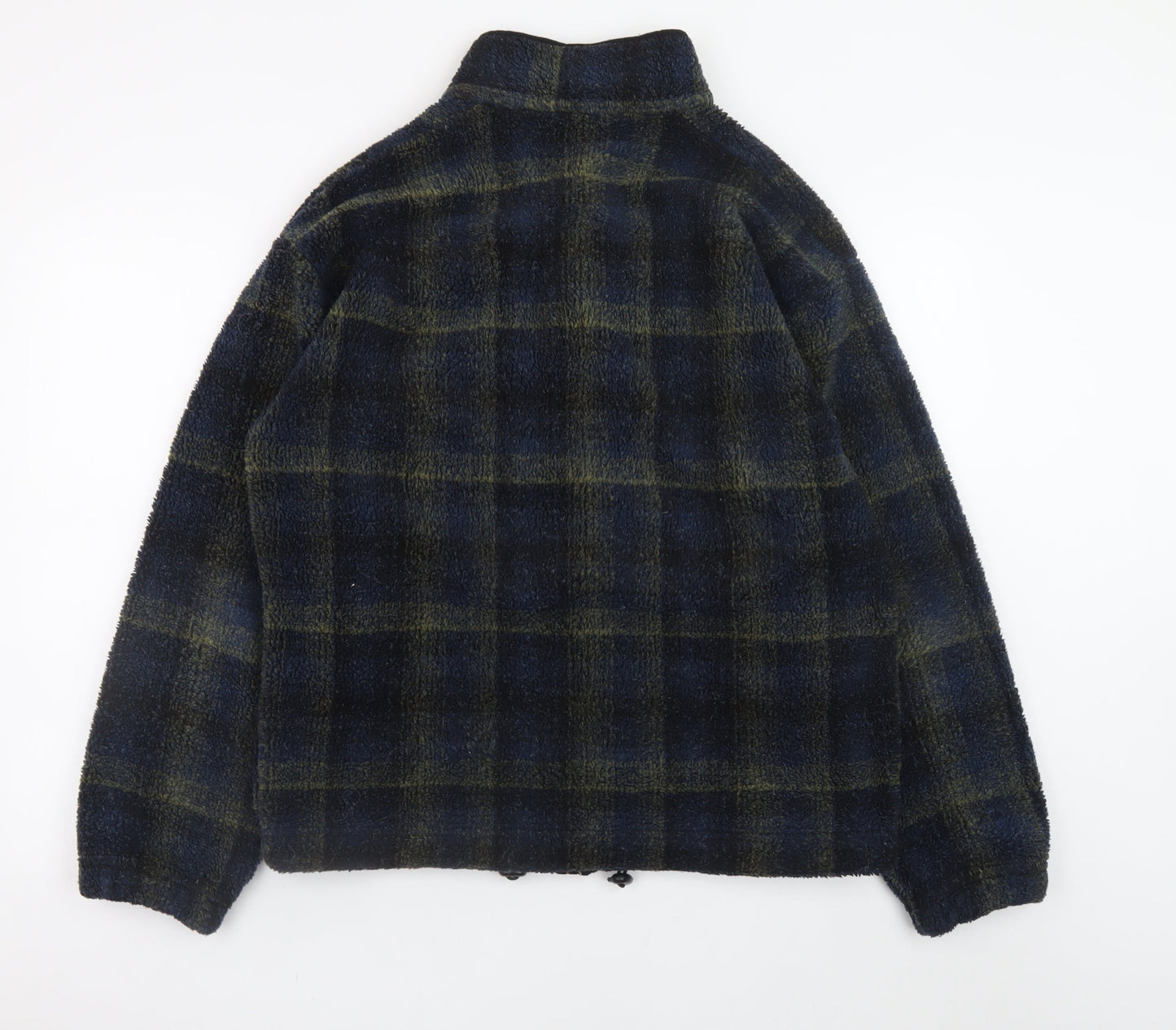 Marks and Spencer Men's Blue Check Fleece Jacket Size S