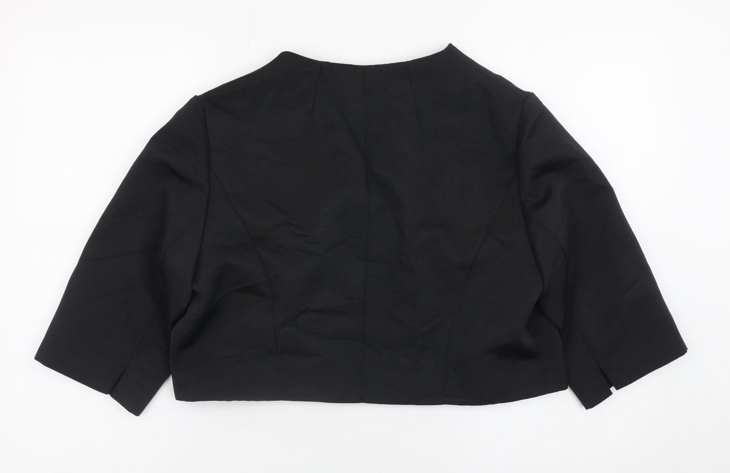 Coast Women Black Formal Cropped Open Jacket UK 16