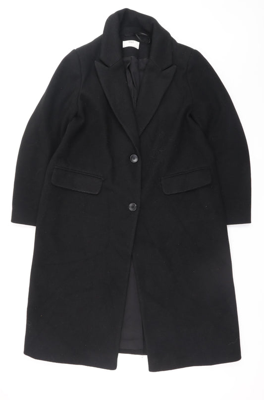 Marks and Spencer Women's Black Long Overcoat Size 16 Classic Style