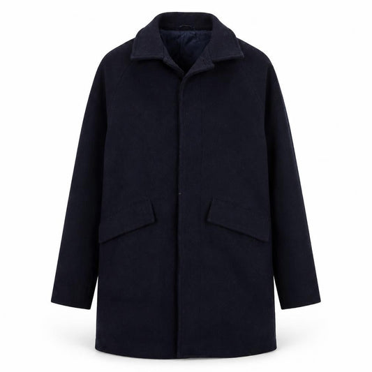 Albam Utility Women's Black Wool Blend Mid-Length Overcoat M