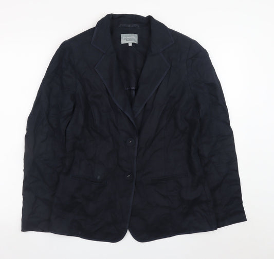 Marks and Spencer Per Una Women's Blue Linen Blazer Size 12