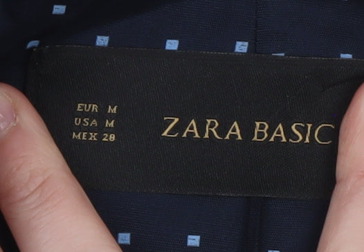 Zara Women Grey Blazer Size 12 Single-Breasted Elbow Patch Jacket