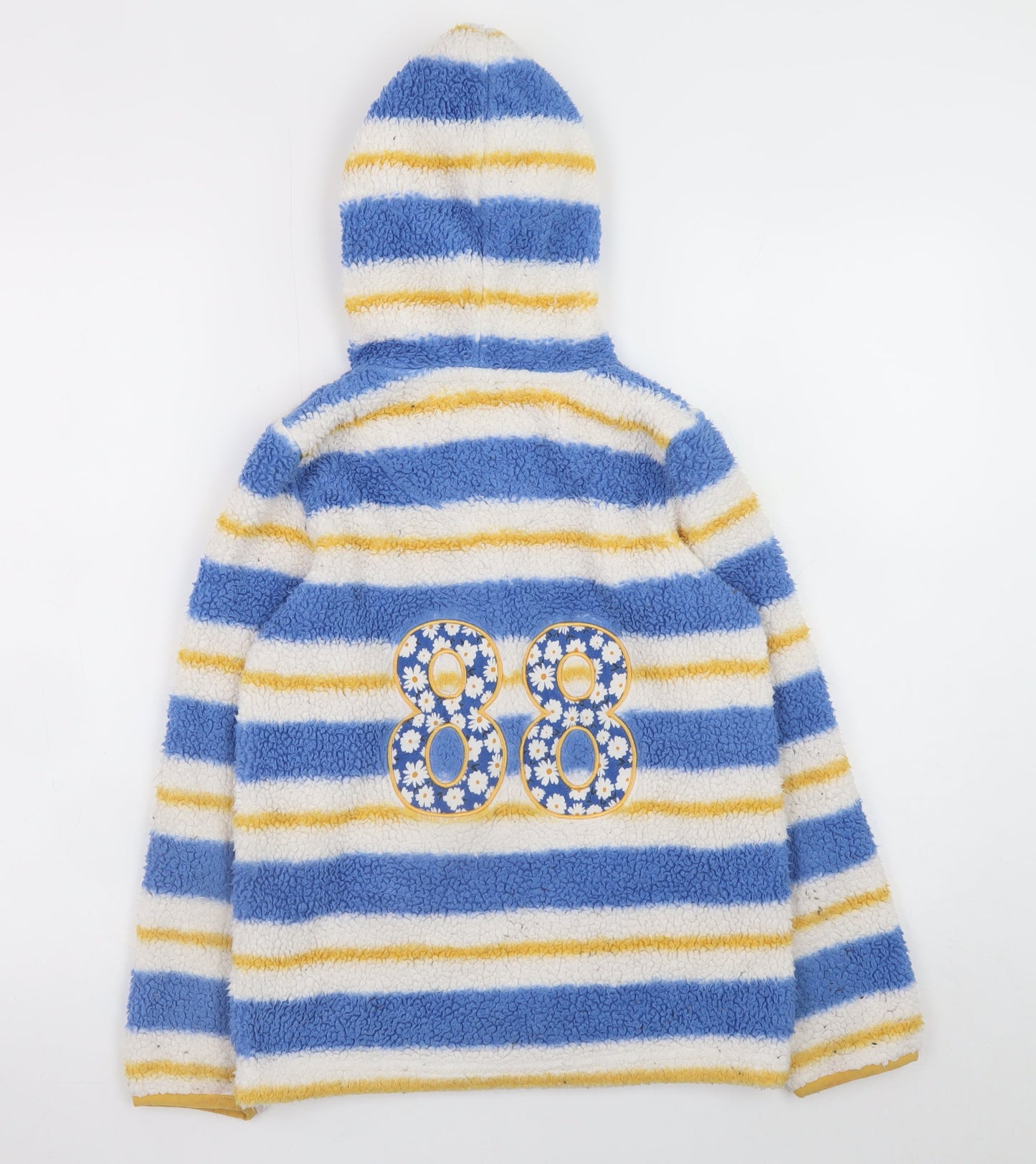 FatFace Girls Blue Striped Full Zip Hooded Fleece Jacket 9-10 Years