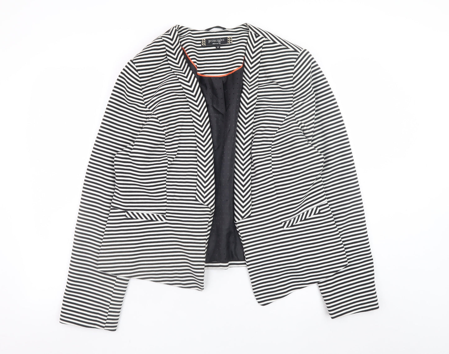 Principles by Ben de Lisi Women's Black White Striped Blazer Size 18